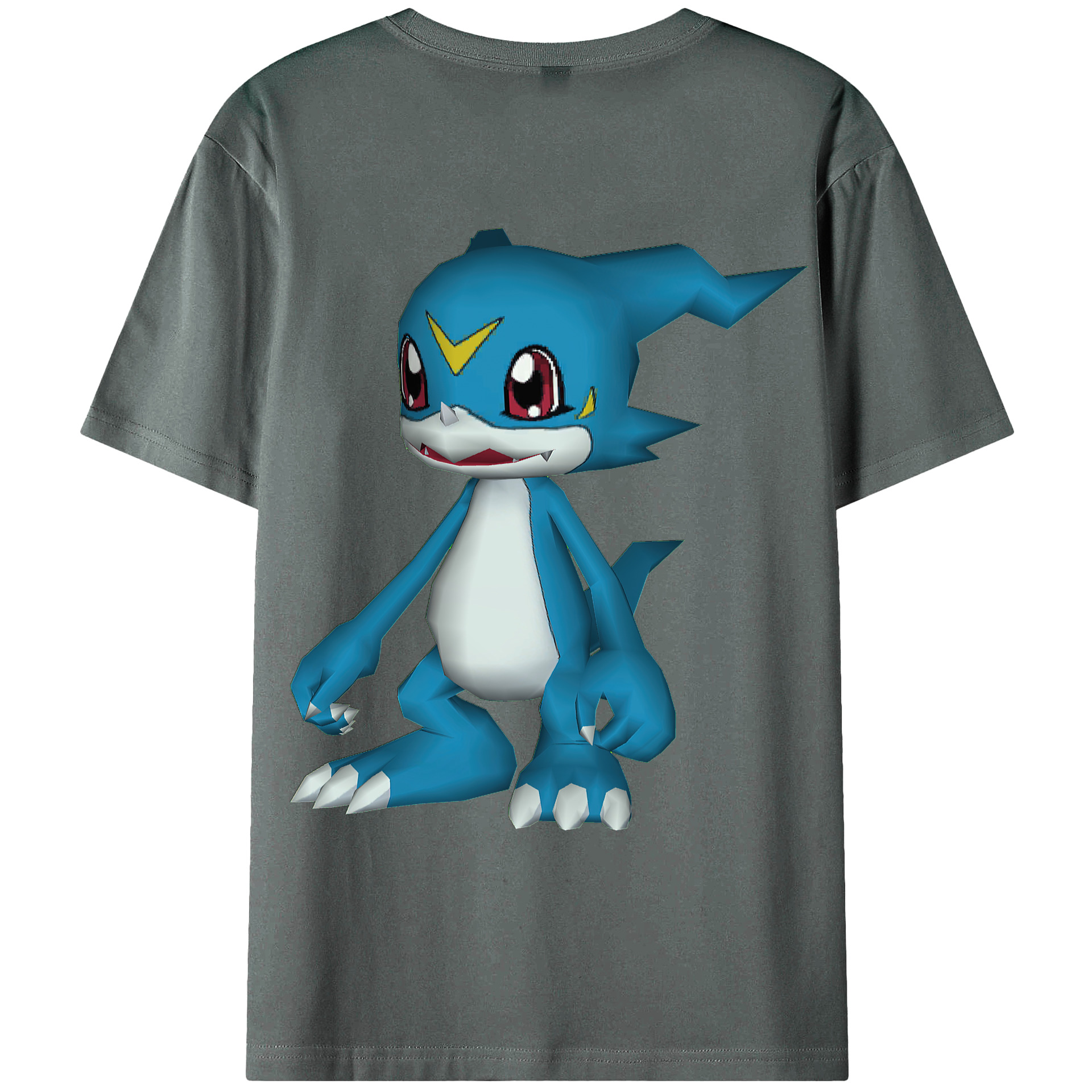 （画像用） Digimon デジタルモンスター/デジモン 綿100％ メンズ半袖Tシャツ（バックプリント） 通気性
